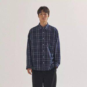 [팔랩] 남여공용 시그니처 체크 오버핏 셔츠_PL24S3SH018_NV