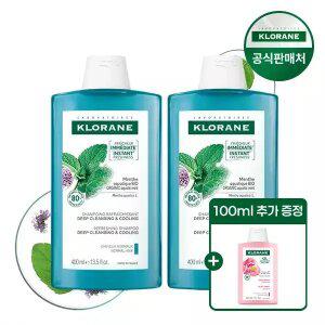 클로란 아쿠아민트 딥클렌징 쿨링 샴푸 400ml 2개+피오니 100ml 추가 증정