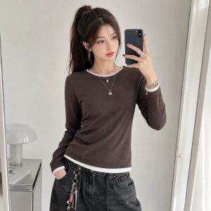 [체이스컬트] [3Color] W 레이어드 긴팔티