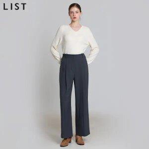 [리스트(LIST)] 사이드 버튼 롱 와이드 팬츠 (택가격:198000원)