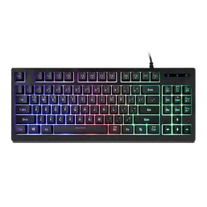 HACKER K150 텐키리스 레인보우 LED 게이밍 키보드