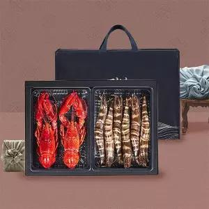 [물맛남][바로배송][트레이/부직포포장]랍스터/킹타이거새우 선물세트(랍스터2미/킹타이거6-8미)