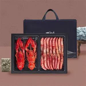 [자연맛남][바로배송][부직포포장]시그니처 랍스터 선물세트 (랍스터 2미+홍새우 15-17미/1kg)