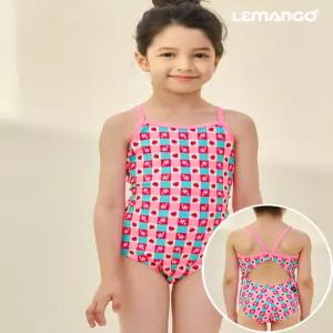 (수모 선물) 르망고 4470 스트로베리 잼 Open back 여아동 원피스 수영복