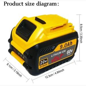 플렉스볼트 최대 배터리용 DEWALT DCB609, DCB609, DCB547-XJ, DCB200, DCB201, DCB609, DCB182,DCB204, 60V, 20V, 9.0Ah