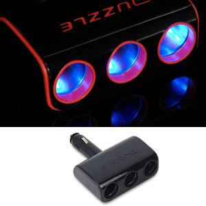 카데코 퍼즐 컬러 (블랙) 접이식 3구소켓 12V/24V 멀티 시거잭 차박 캠핑 차량용품