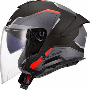 LS2 헬멧 OF618 VERSO II AIR BLACK RED 헬멧 25년 신제품 이너쉴드내장 롱쉴드 오픈페이스 최상의착용감