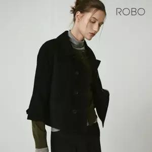 로보 25F W 이태리 스웨이드 더블 크롭자켓
