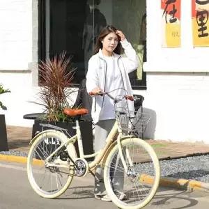 클래식 자전거 출퇴근 바구니 등하교 여성 24인치 레트로 단일속도
