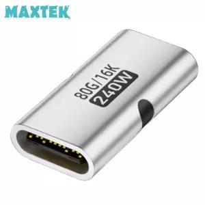 맥스텍 MT929 C타입 USB 4.0 연장 암암 젠더 80Gbps 16K 240W PD3.1 Type-C 알루미늄 커플러