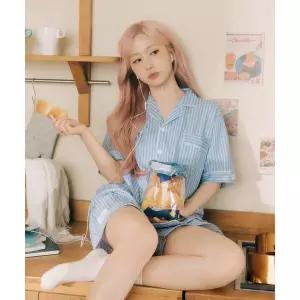 DOSSY 해원 실크핏 마리나 반팔 커플 잠옷 세트 25SS 459823