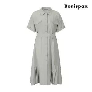 [보니스팍스](대구신세계)하객룩 허리끈 버튼 반팔 원피스 (XQ4OP005M0)