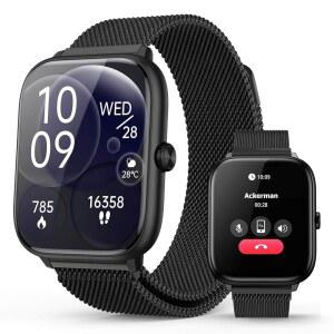 모니터가 있는 남성용 스마트 워치 2.06인치 AMOLED 상시 켜짐 디스플레이 IP68 방수 피트니스 트래커 118가지 스포츠 모드 심박수 /SpO2 / 수면 모니터 기술 선물 안드로이드 호환