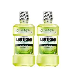 리스테린 750ml x 2개 내추럴 그린티(마일드) 대용량 가그린