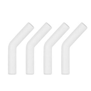 uxcell 4Pcs 실리콘 빨대 팁, 팔꿈치 부드러운 재사용 가능한 금속 커버 10mm / 0.39인치 OD 스테인리스 스틸 빨대, 흰색에 적합합니다