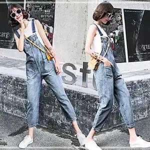 바지 데일리 긴 데님 멜빵 MWFFO198