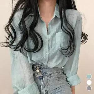 여성 베이직 긴팔 여름 셔츠 LM_0050 (10380786A)