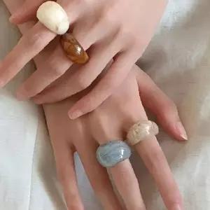 호마이카 볼드링 투명 아크릴반지 가을 패션 액세서리 엄지 검지용