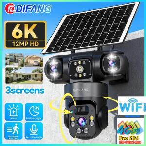 V380 프로 태양광 카메라 WiFi 트리플 스크린 CCTV 4G LTE 심카드 비디오 감시 태양광 IP 카메라 PTZ 4G 보