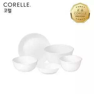 [코렐] 저스트화이트 한국형 1인 5P 원형 면기홈세트