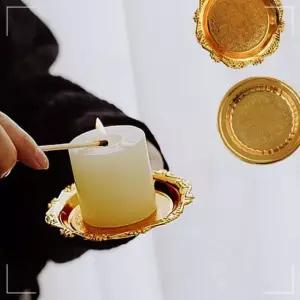 촛대받침대 트레이 장식품 캔들홀더 메탈 향초받침대 받침대 흠인테리어 장식트레이 61WD886C2