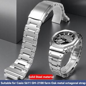 GBM-2100/GM2100/GA2100/GA2100 카시오 지샥 G-Shock 금속 팔각형 팔찌 교체 16mm 스테인레스 스틸 스트랩