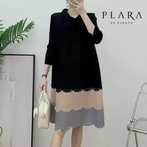 [플라라]플라라 (88까지)큐빅진주커브헴라인플리츠원피스_PK3MOP032C