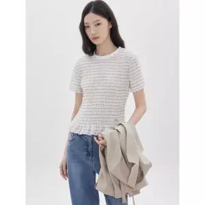 [롯데백화점]쥬크 페플럼 하프 슬리브 스모킹 티셔츠_Z262MSM009