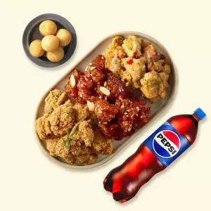 [자담치킨] 3반순살치킨세트(맵슐랭마일드)+치즈볼+콜라1.25L