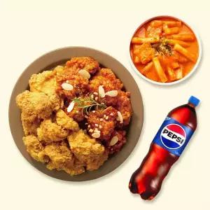 [자담치킨] 반반순살치킨+매콤로제떡볶이+콜라1.25L
