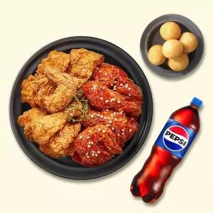 [자담치킨] 반반치킨+치즈볼+콜라1.25L