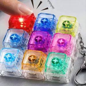 led 고양이 딸깍이 4구 9구 키링 키캡 클리커 열쇠고리 가방 고리 걸이 키홀더 장난감 어린이날선물 어린이