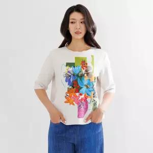 디아스토리 최초가 162000원 아이스 모던플라워 벌룬 탑 AIMPTF15 아이보리 1359973
