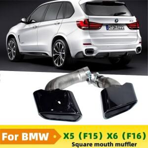 BMW X5 X6 사각형 마우스 테일 스로트 F15 F16 머플러 업그레이드 M퍼포먼스 배기 파이프 팁 노즐 배기 헤