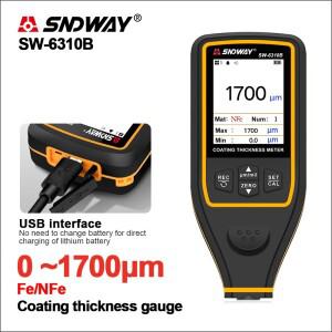 SNDWAY 폭 측정기 페인트 코팅 두께 게이지 디지털 자동차 필름 테스터 SW-6310B