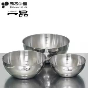 (튼튼)키친아트 믹싱볼 일품 싱볼 3종 스텐 스테인레스 요리용 조리용 다용도