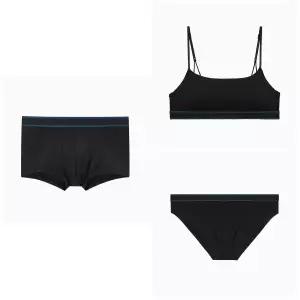 캘빈클라인 Underwear 선물포장CK 토널로고 코튼 브라렛+비키니+마이크로 드로즈 커플 SETQF7943QF7952-NB4
