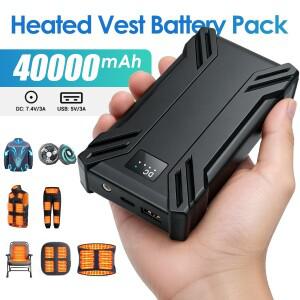 DC 7.4V 40000mAh 보조베터리 가열 재킷 배터리 조끼 장갑용 외부 휴대용 장비