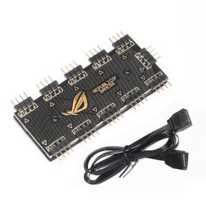 5V 3/4 핀 ARGB 케이블 ASUS AURA SYNC 10 허브 분배기 SATA 전원 확장 어댑터 LED 스트립 라이트 PC 팬 쿨