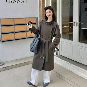 짜점4 여성 빈티지 트렌치코트 하프 슬림 코트