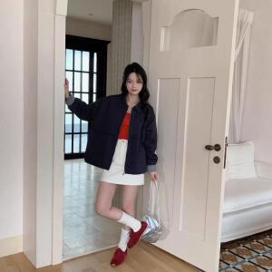 필룰샵 여성 칼라 체크 트렌치 봄 카고 캐주얼 솔리드 코트