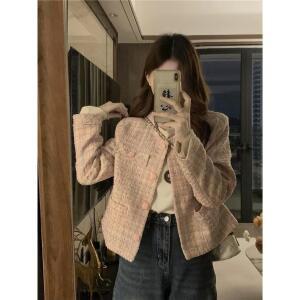 여성 트위드 쇼트 코트 봄 가을 상의 겨울