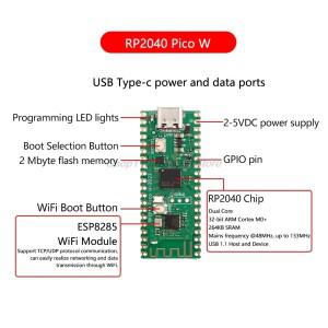 공식 Raspberry Pi W 보드 RP2040 듀얼 코어 264KB ARM 저전력 마이크로컴퓨터 고성능 Cortex-M0+ 프로세