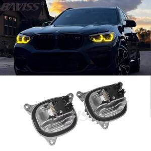BAVISS 노란색 DRL LED 모듈 BMW 호환 G01 X3 G02 X4 F97 F98 CSL 주간 주행 등 적응 형 천사 눈 7466107