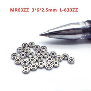 L-630ZZ 미니어처 깊은 그루브 볼 베어링 MR63-2Z, MR63ZZ 3x6x2.5mm, 50 개-500 개