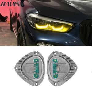 비레이저 LED 헤드 라이트 노란색 빨간색 파란색 DRL BMW 호환 X5 G05 X6 G06 2019- 25dX 40i M50iX SUV 주