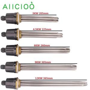 AIICIOO 히팅 엘리먼트 220V/380V 담금형 히터 DN32/DN40 SUS304 수영장 물 3kw/4.5kw/6kw/9kw/12KW