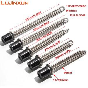 LUJINXUN 전기 침수 가열 요소, 1.5 인치 트라이 클램프, 50.5mm 양조 히터, 304SUS 파이프, 1PC, 220V