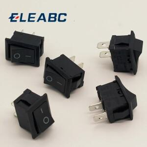 5개/몫 검정색 푸시 버튼 미니 스위치 6A-10A 110V 250V KCD1 2Pin 스냅인 On/Off 로커 21MM *