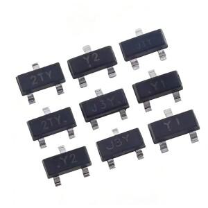 100개 SMD SOT23 트랜지스터, S8050, S9012, J3Y Sty Y1, 2T1, J8